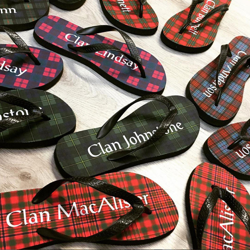 Tartan Flip Flops With Matching Bag