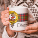 Forrester Clan Crest and Tartan Mug