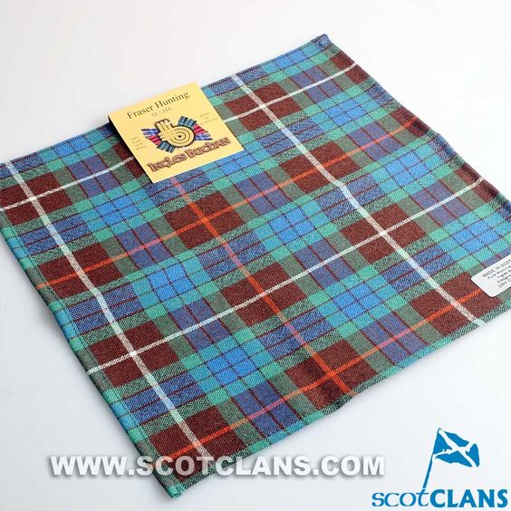 Wool Tartan Pocket Square in Fraser Hunting Modern Tartan