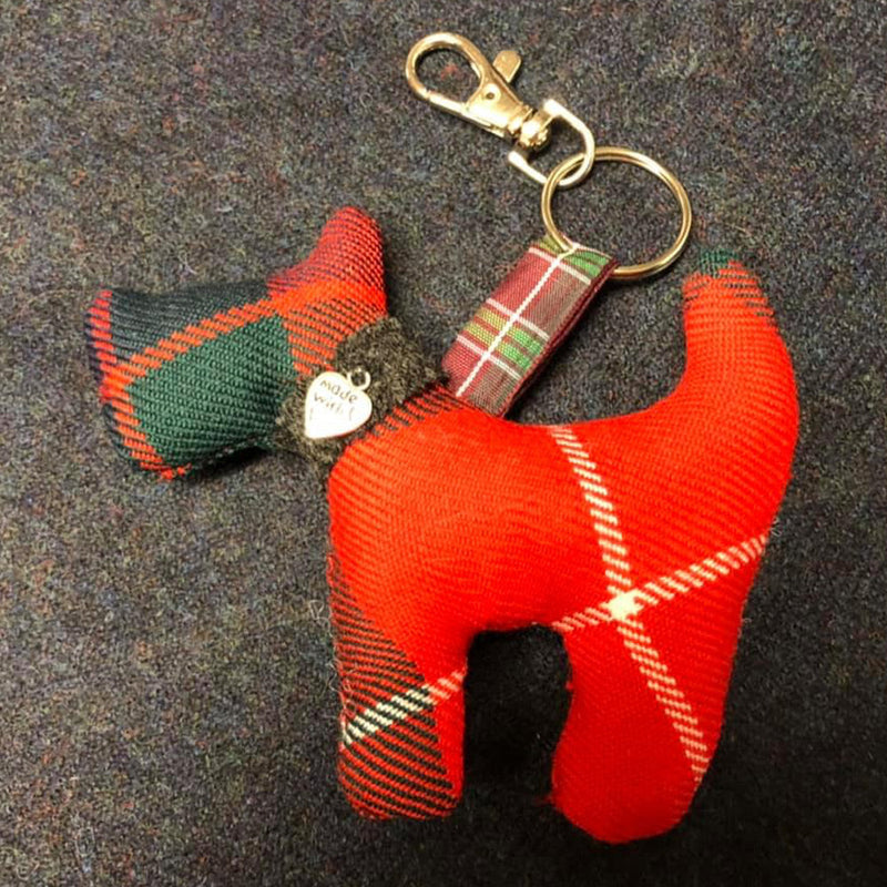 Fraser Red Modern Handmade Scotty Keyring