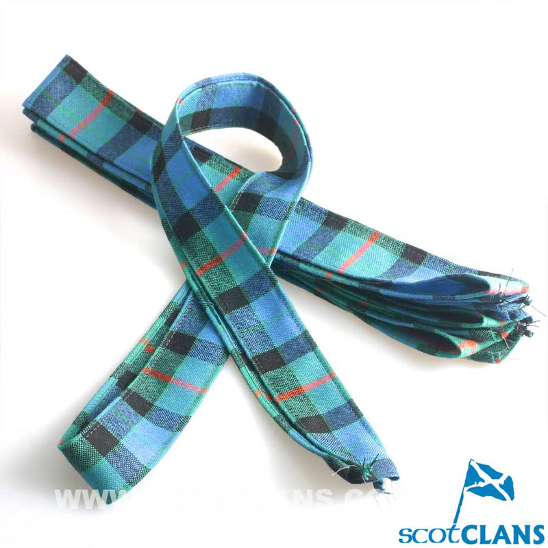 Wool Strip Ribbon in Gunn Ancient Tartan - 5 Strips, Choose Your Width