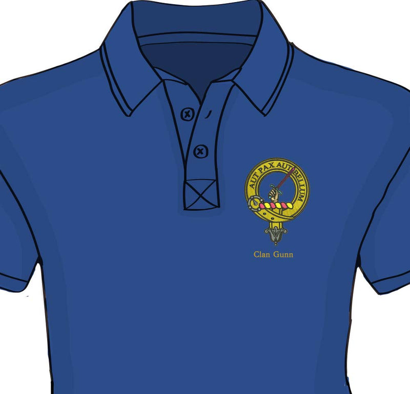 Gunn Clan Crest Embroidered Polo