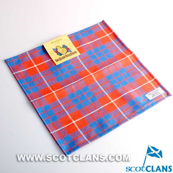 Wool Tartan Pocket Square in Hamilton Ancient Tartan