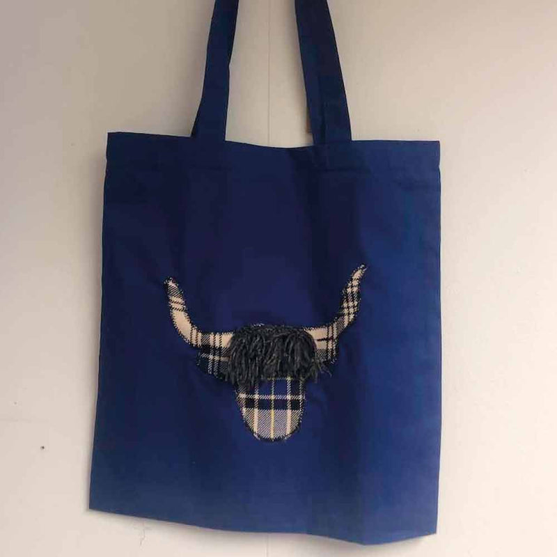 Highland Cow Tote Bag in Hannay Modern Tartan