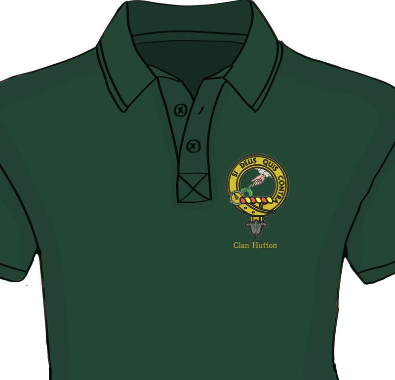 Hutton Clan Crest Embroidered Polo