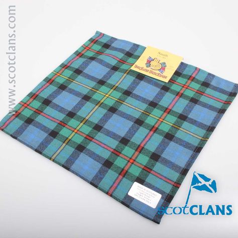 Wool Tartan Pocket Square in Smith Ancient Tartan