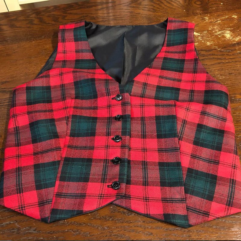 Ladies Tartan Waistcoat Darted