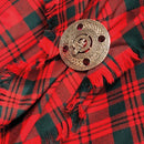 Clan Crest Pewter Large Plaid Brooch with Stones