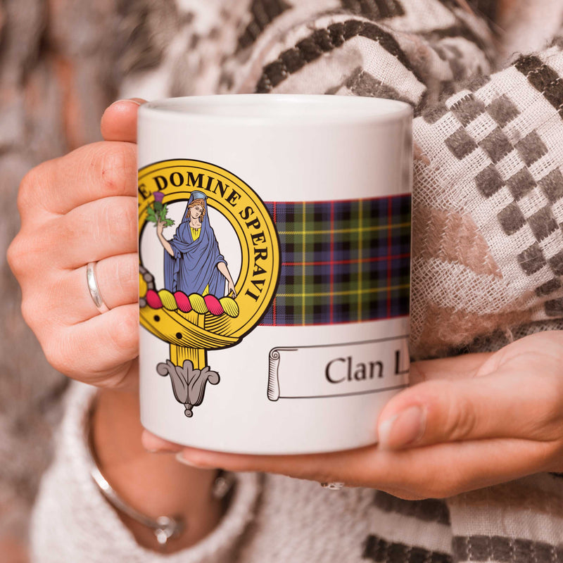 Lyon Clan Crest and Tartan Mug