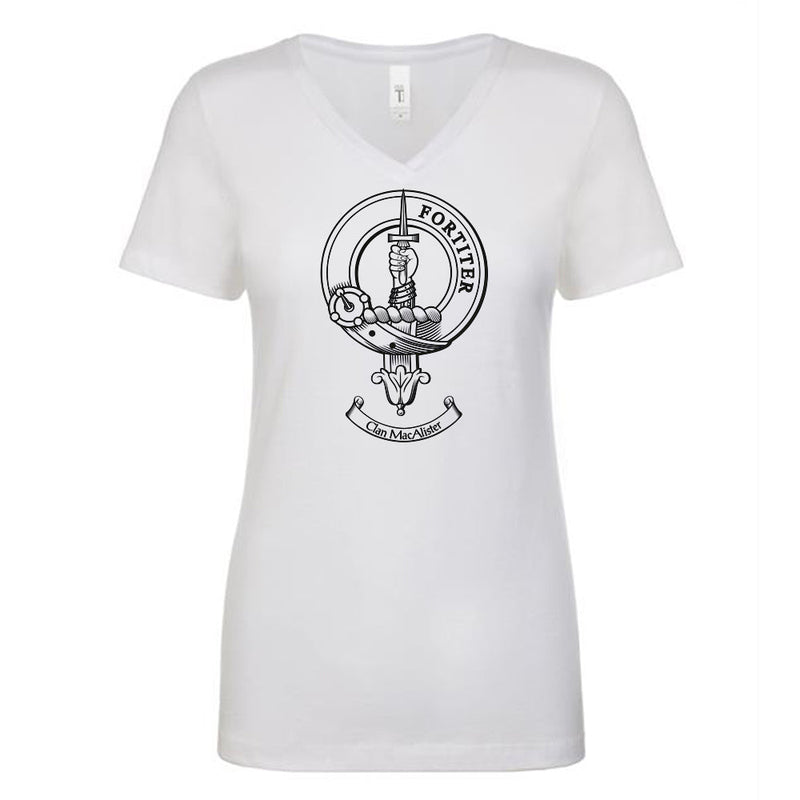 MacAlister Clan Crest Ladies Ouline T-Shirt