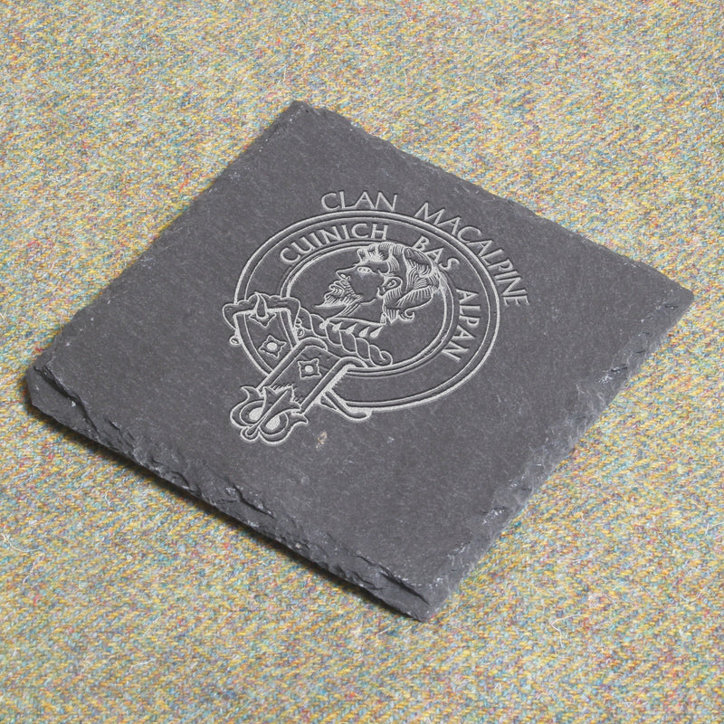 MacAlpine Clan Crest Slate Coaster