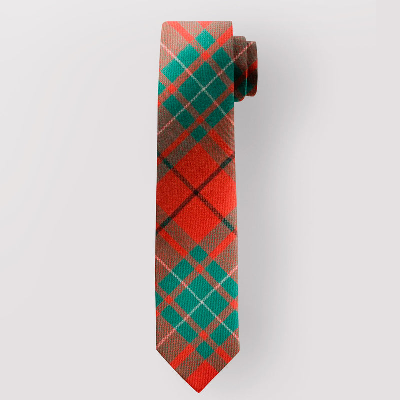 Pure Wool Tie in MacAulay Red Ancient Tartan.