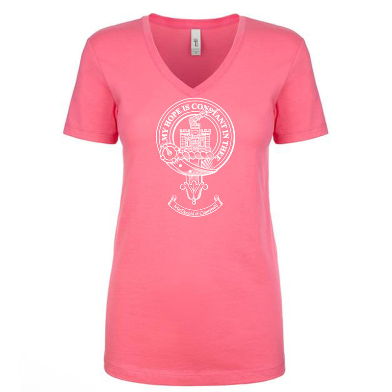 MacDonald of Clanranald Clan Crest Ladies Ouline T-Shirt