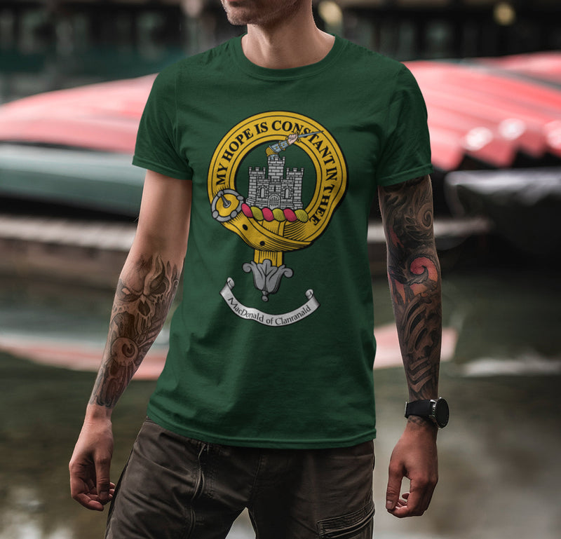 MacDonald of Clanranald  Clan Crest Gents T Shirt