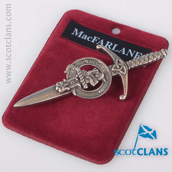 Clan Crest Pewter Kilt Pin with MacFarlane Crest