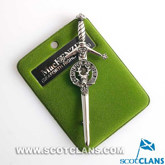 Clan Crest Pewter Kilt Pin with MacKenzie Crest