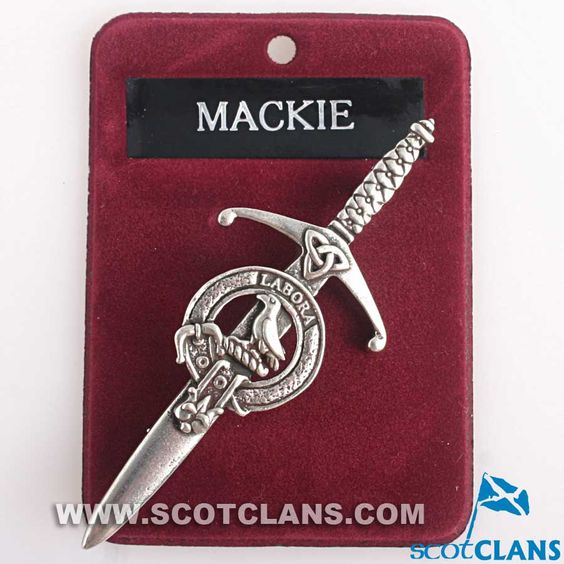Clan Crest Pewter Kilt Pin with MacKie Crest