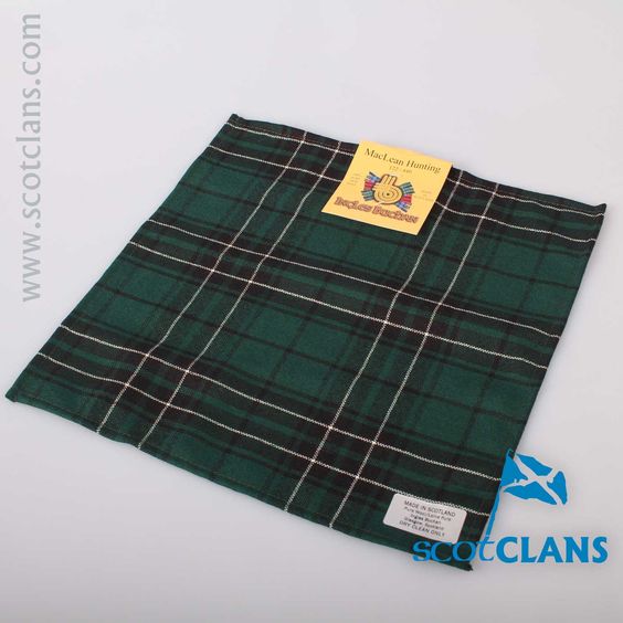 Wool Tartan Pocket Square in MacLean Hunting Modern Tartan