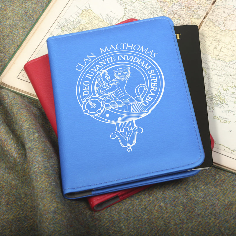 MacThomas Clan Crest Leather Passport Cover