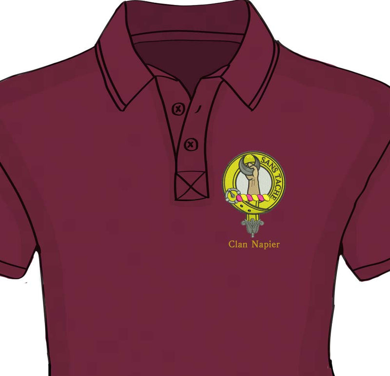 Napier Clan Crest Embroidered Polo