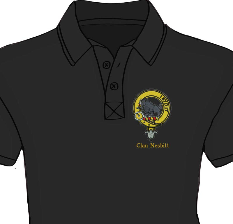 Nesbitt Clan Crest Embroidered Polo