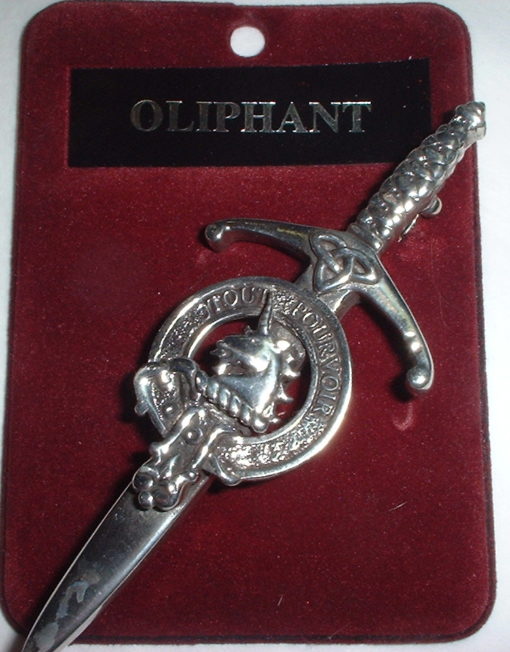 Clan Crest Pewter Kilt Pin with Oliphant Crest