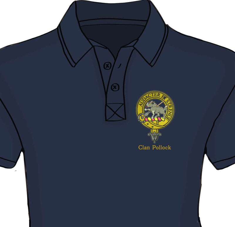 Pollock Clan Crest Embroidered Polo