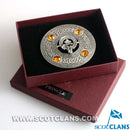 Pringle Clan Crest Pewter Plaid Brooch