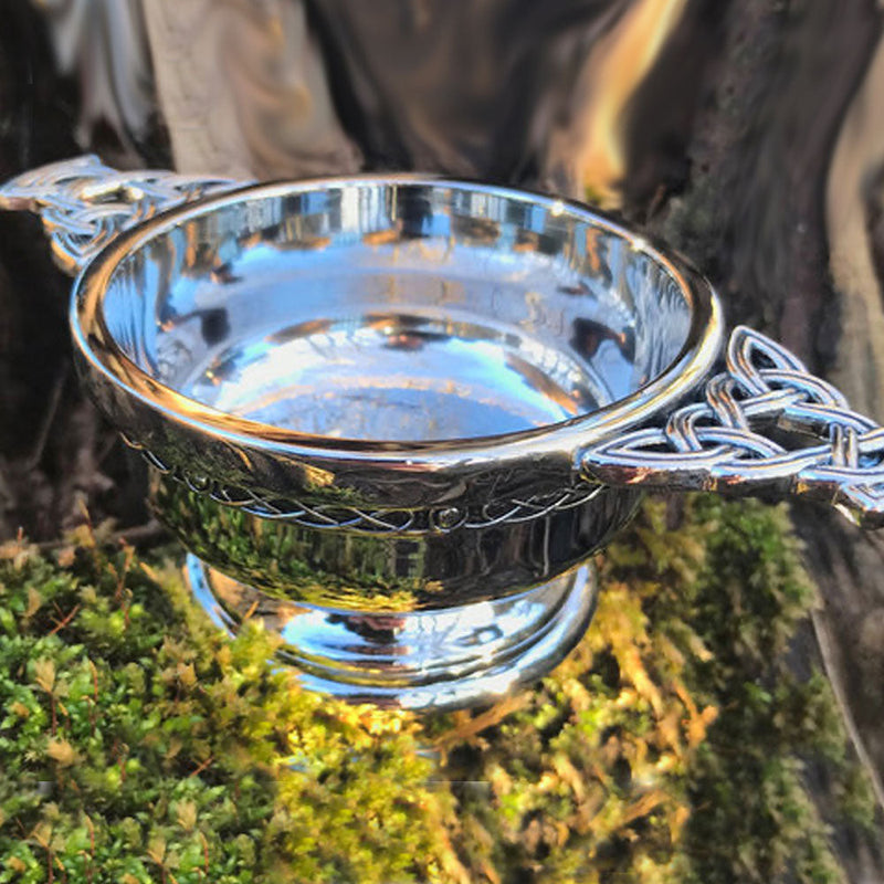 Celtic Band 4" Chrome Plated Quaich.