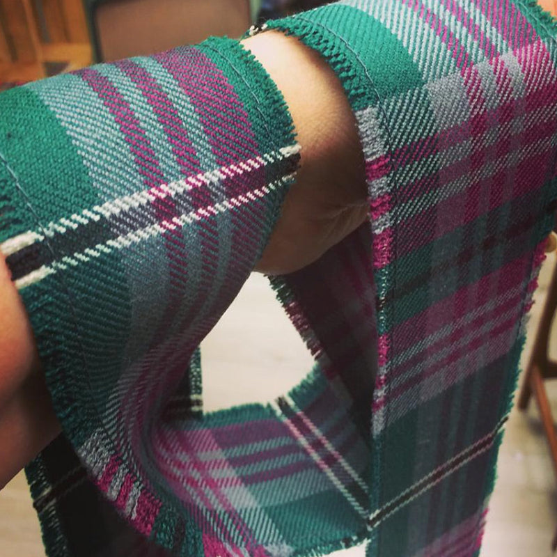 Tartan Hand Fasting Ribbon - fringed, Old and Rare Tartan