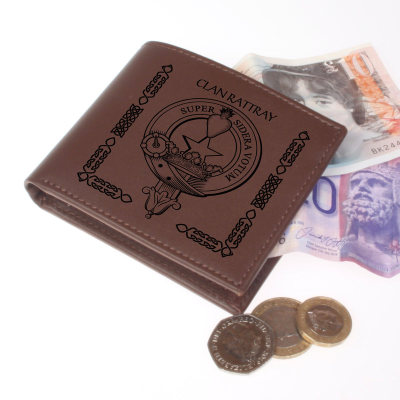 Rattray Clan Crest Real Leather Wallet