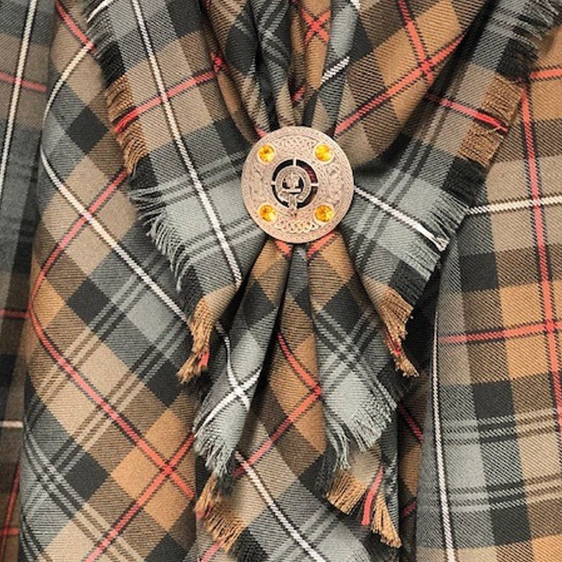 Robertson Clan Crest Pewter Plaid Brooch