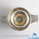 Robertson Clan Crest Quaich with Gold Trim