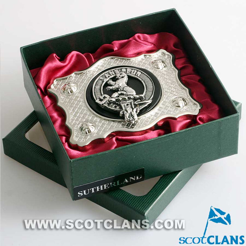 Sutherland Pewter Clan Crest Buckle For Kilt Belts