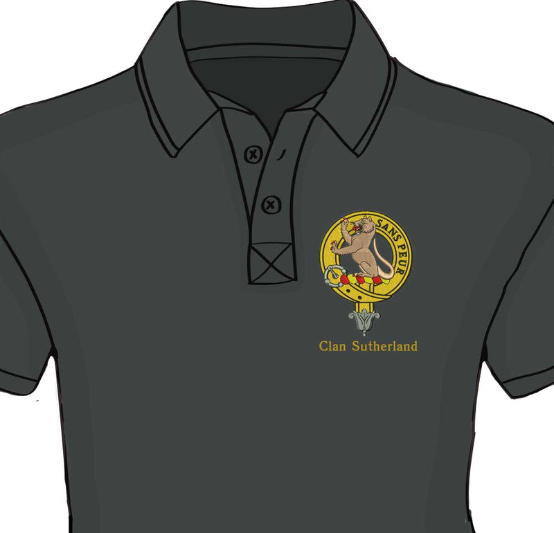 Sutherland Clan Crest Embroidered Polo