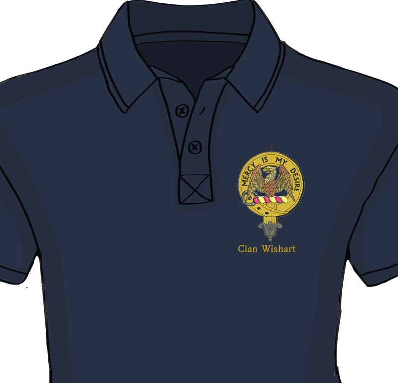 Wishart Clan Crest Embroidered Polo